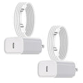 iPhone 16 15 Charger Fast Charging, 2Pack 20W Apple USB C Fast Charger Wall Adapter Blocks & 2Pack Fast Charging Cable Cord for iPhone 16 Pro Max/16e/15 Pro/15 Plus,iPad Air/Pro,AirPods