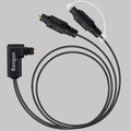 Bangun 90 Degree Optical Audio Splitter 1 in 2 Out Cable, Digital Toslink Fiber Optical Splitter Audio Adapter Cable (1 Male Input 2 Male Output) for TV, Soundbar, 3ft