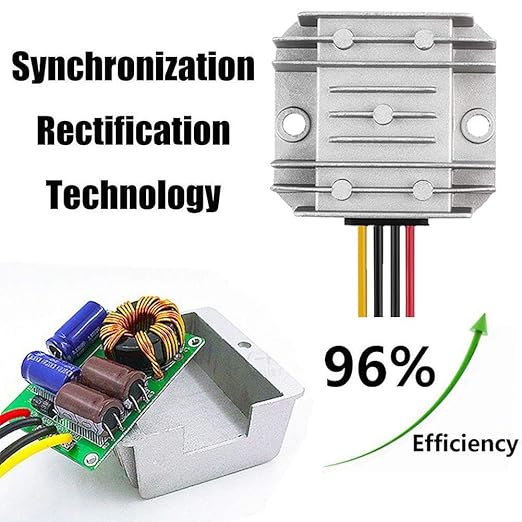 DC Voltage Reducer DC 24V Step Down to 12V 10A 120W Voltage Regulator Power Converter Waterproof Module Transformer for Golf Cart Club Car