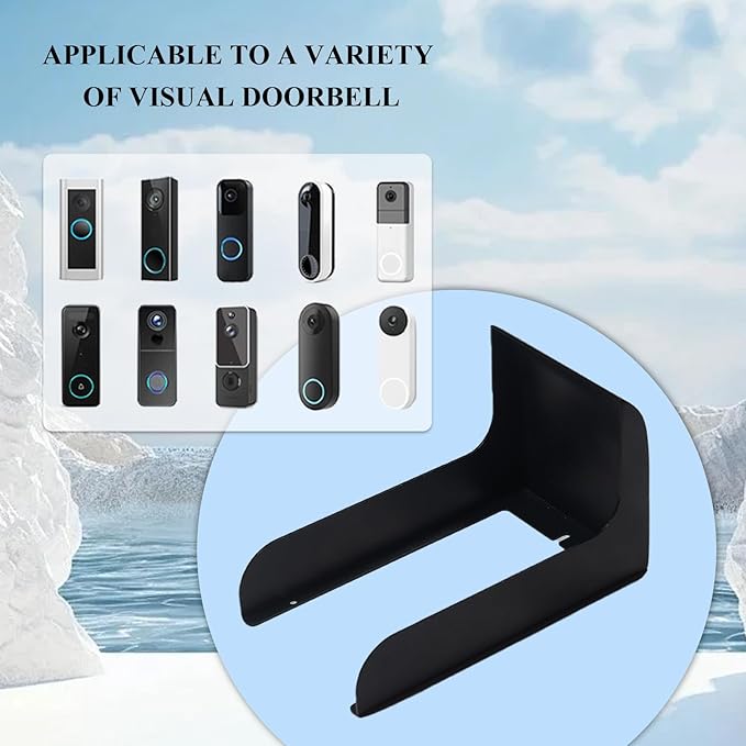 Doorbell Rain Cover,Black Metal Ring Doorbell Protector,Small Video Doorbell Shield,Outdoor Access Control Keypad Cover for Most Camera Doorbells