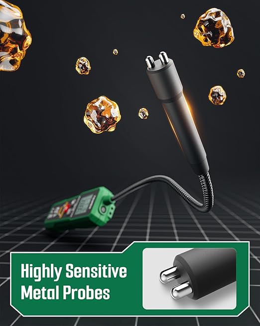 TESMEN TBF-300 Brake Fluid Tester with 8.5-Inch Corrosion Resistance Gooseneck Probe, Testing for DOT3, DOT4, DOT5.1, Brake Fluid Tester Pen with Light, Data Hold, Backlight Alarm for Auto Care-Green
