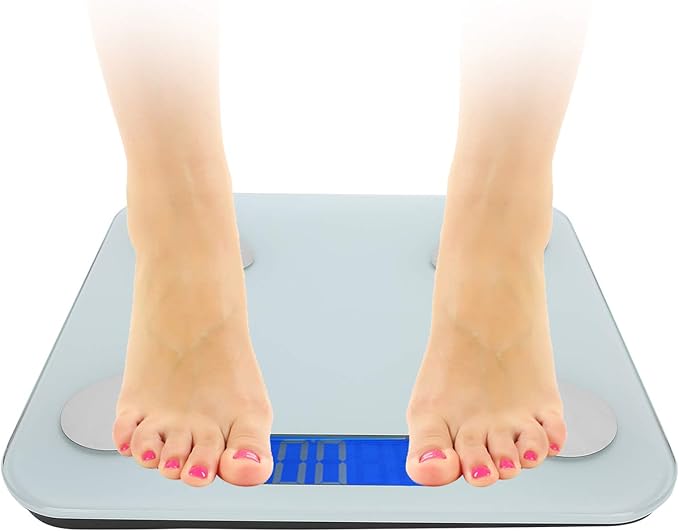Advanced Smart Body Fat Scale Bluetooth Weight Scale with High Precision Sensors Digital Body Composition Analyzer BMI Measurement for Home Gym Fitness Tracking ABS Material