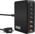 USB C Charger Block 200W 7 Port GaN Fast Charging Block Station, Multiport PD QC3.0 Brick Hub Compatible with Laptop MacBook Pro/Air, iPad, iPhone 17/16/15, Galaxy S23/22, DELL, Steam Deck(Black)
