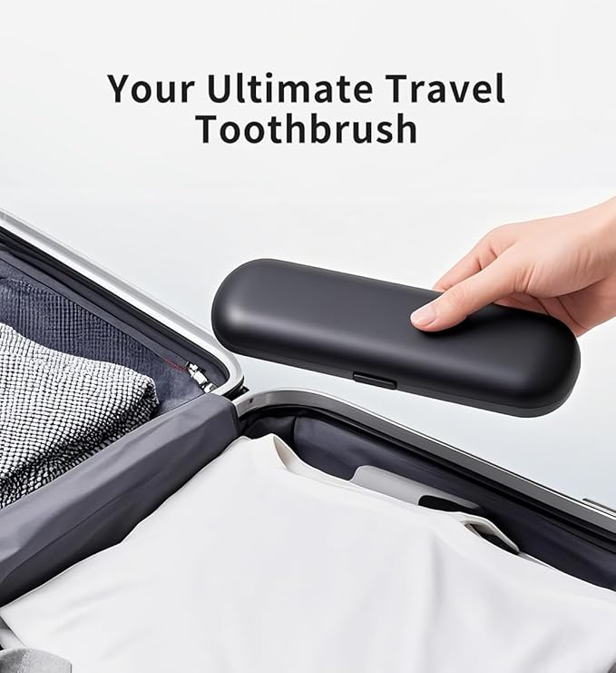lunakind Sonic Toothbrush with Travel Case, Electric Toothbrush, AI Smart Display, 4 Modes with Missed Spot Detection, Pressure Sensor, 2 Mins Timer, 40° Oscillating 52000 VPM, 2 Brush Heads, IPX7