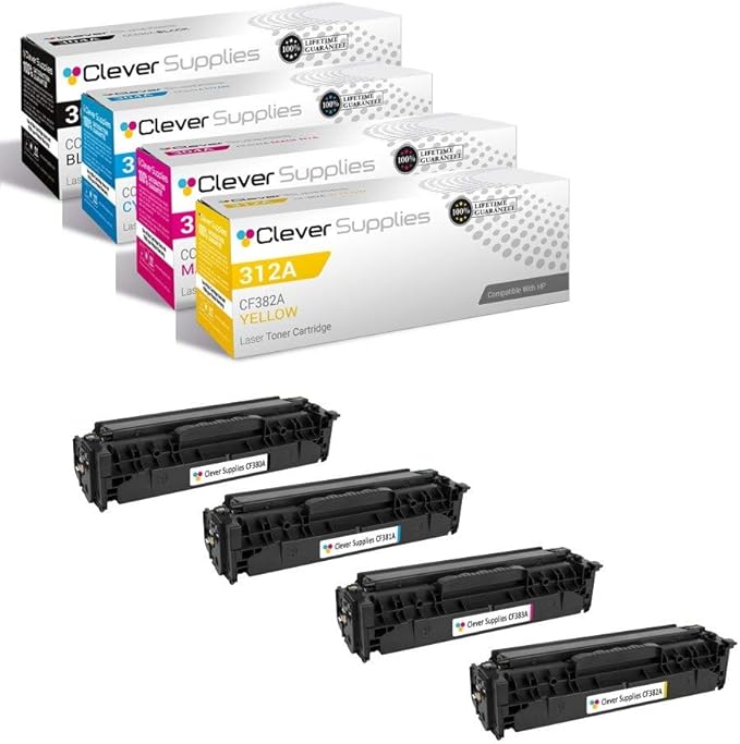 CS Replacement Toner Cartridge Compatible with HP M855x+ CF310A Black CF311A Cyan CF313A Magenta CF312A Yellow 4 Color Set