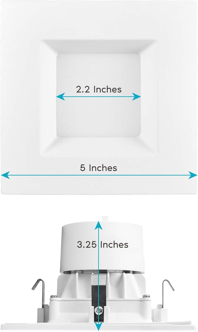 LUXRITE 12 Pack 4 Inch Square Recessed LED Can Lights, CCT Color Temperature Selectable 2700K | 3000K | 3500K | 4000K | 5000K, Dimmable Recessed Lights, 750 Lumens, CRI 90, Energy Star, Wet Rated