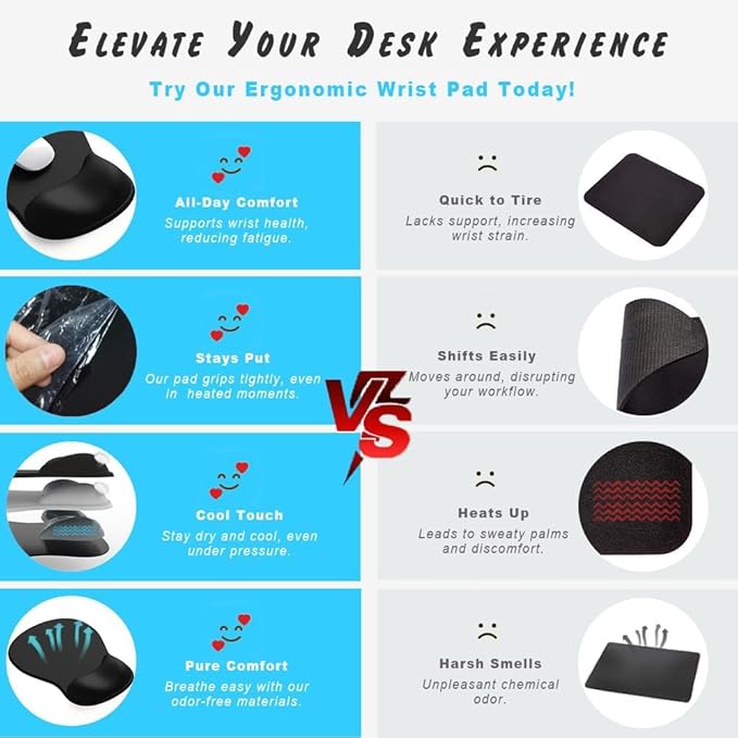 ErgoComfort Gel Wrist Rest Mouse Pad-Ergonomic Office Mousepad with Wrist Support-Non-Slip, Design Desk Accessories Mat for Home&Game Decor (08Serene Forest)