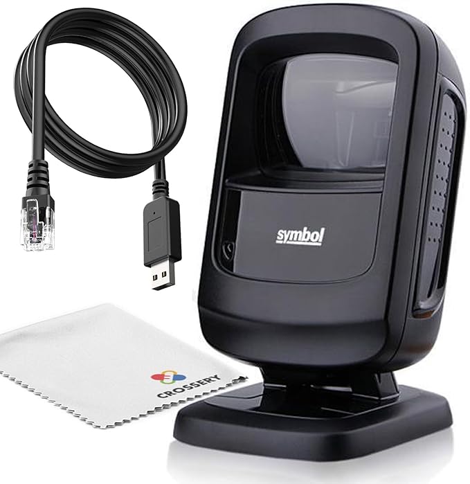 Zebra DS9208 Hands-Free Barcode Scanner Bundle - Symbol Motorola 2D Scanner - High-Speed Zebra DS9208 Barcode Scanner for Retail & POS Systems - Durable & Efficient (Renewed)