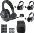 EARTEC UL413 Ultralite-HD 4-Person Full Duplex Wireless Intercom Headset Communication System, Single and Dual Ear Headsets, Up to 1000ft Range, U.S. Company