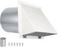 8 Inch Hooded Wall Vent with Screen and Damper,Outdoor Wall Exhaust Vent Cover Cap for Kitchen Range Hood Dryer Duct Ventilation &Exterior Air Exhaust Applications,Galvanized Steel,White