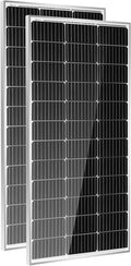 HQST 2pcs 100W 12V Monocrystalline Solar Panel, Up to 25% High Efficiency Module, Waterproof for RVs, Motorhomes, Cabins, Marine, Boat and Any Other Off Grid Applications-Upgrade Version