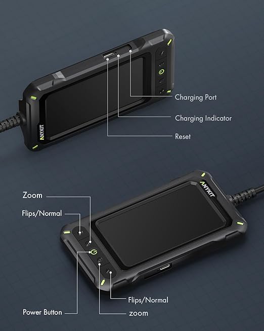 Borescope Inspection with Light, Industrial Endoscope Camera with 4.3” HD Screen, Waterproof Digital Snake Camera, Semi-Rigid Cable Bore Scope for Home Pipe, Engine, Inside Wall, Duct (11.5 FT)