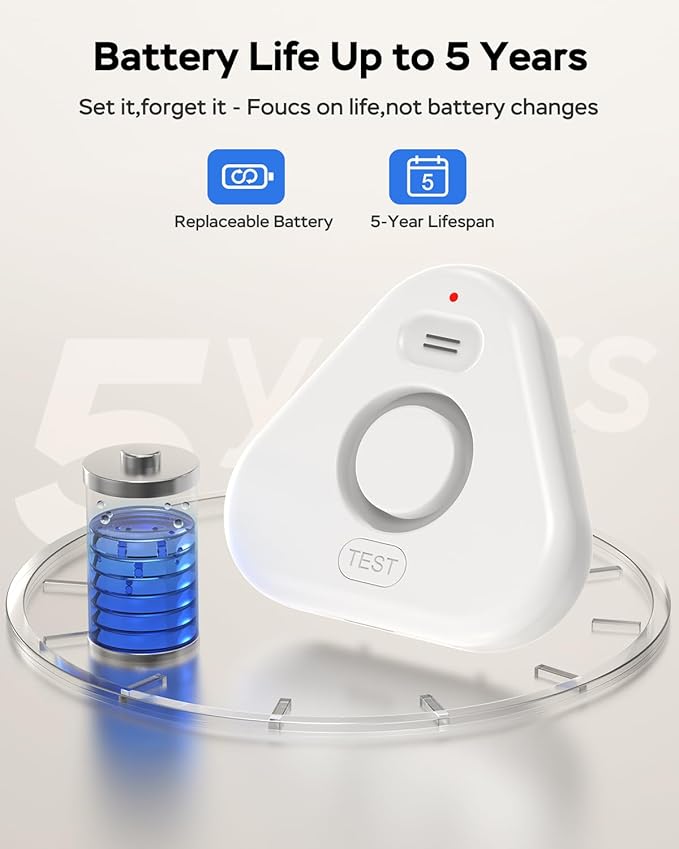 Water Detector Sensor,Water Leak Detectors for Home with App Alerts,Water Alarm with 120db Adjustable Alarm,500ft Transmission for Basement, Bathroom, Laundry, No Hub Required (Support 2.4G)