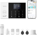 Home Security System Wireless,Home Alarm System with Instant App Alerts,WiFi+GSM/4G Door/Window Motion Alarms Sensors DIY Kit,Compatible with Alexa Smart Life Tuya APP NO Monthly Fees