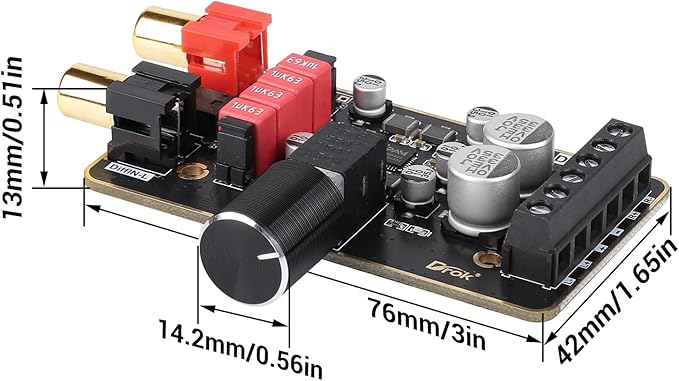 DROK 12V Amplifier Board, 15W+15W 2.0 Dual Channel Audio Amplifier Board PAM8620 DC 8-26V 24V Digital Stereo Amp Module Class D Mini Power Amplify Circuit for Sound System Speaker DIY