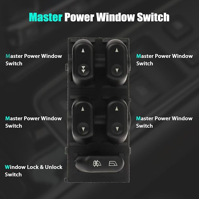 Master Power Window Control Switch for 2004-2008 Ford F-150, 03 04 05 06 Expedition, 03-08 Ford Crown Victoria/Mercury Grand Marquis, 06 07 08 Lincoln Mark LT, 03-04 Marauder 5L1Z-14529-AA