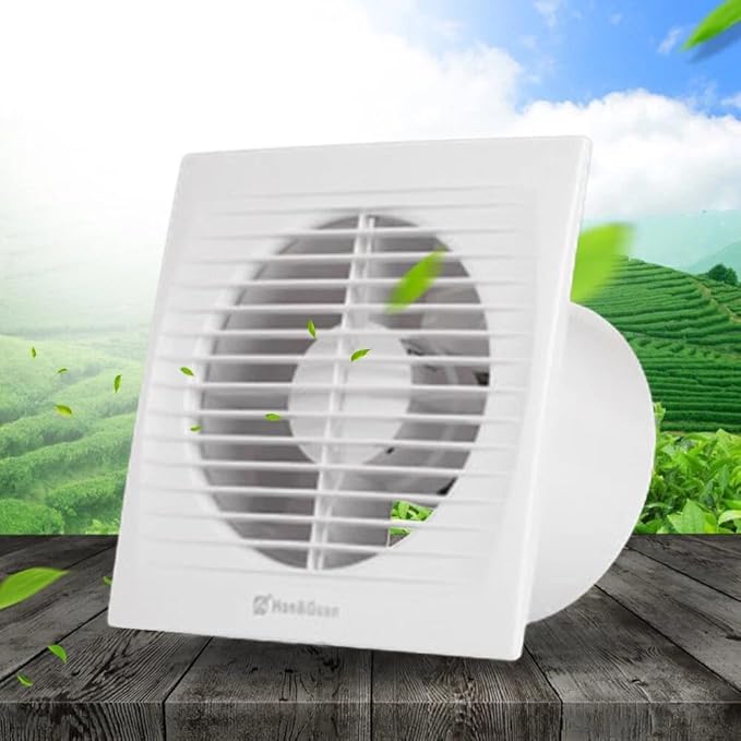 Verizcc Exhaust Fan Extractor, Ventilation Fan Bathroom Garage Exhaust for Kitchen, Bathroom, Bedroom, Low Noise and Energy Saving Waterproof, White