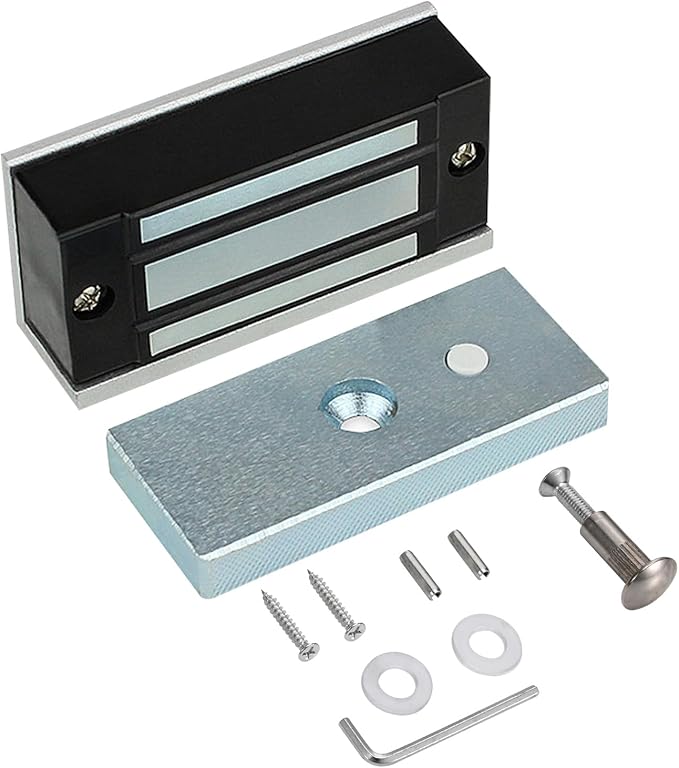 Electric Magnetic Lock 60KG 130LBS Holding Force Electromagnet Lock 12V Fail Safe NC Mode Single Door for Access Control System/Metal Door/Fire Proof Door/Wooden Door/Glass Door etc. (60KG/130LBS)