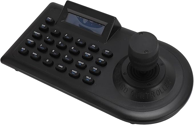 Yunseity PTZ Camera Joystick Controller, Dome IP PoE Camera Controller Keyboard with 3D Joystick, RS485 232, for PELCO D, for PELCO P, for Controlling 32 NVR DVRs 256 Ball Cameras (US Plug)