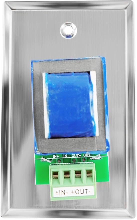 Rockville VOL7035 SS 35 Watt 70v Wall Volume Control Zone Controller, Stainless Steel, 12-Step Attenuation, Euro-Block Connector, for Commercial Audio Systems