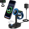 Hevanto 2026 3 in 1 Wireless Charging Station for Apple MagSafe Charger, 15W Fast Magnetic Mag-Safe Charger Stand for iPhone 17 16 15 14 13 12 Apple Watch AirPods Series, Gifts for Men