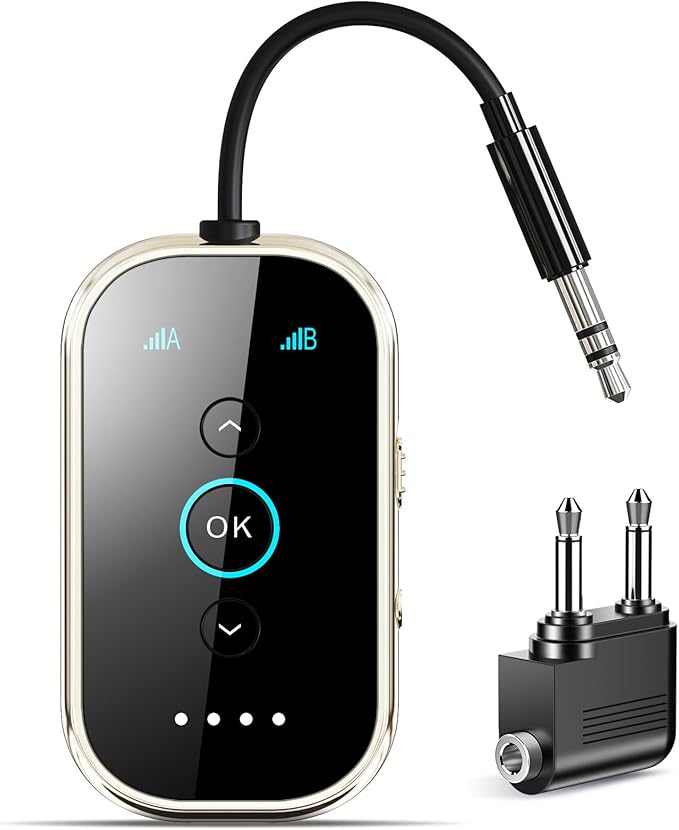 Ultra Xmagpot Bluetooth 5.4 Transmitter Receiver - CNC Aluminum & Ceramic Glass | Dual Link for 2 AirPods/Headphones | aptX Adaptive/HD Audio | Wireless Transmitter for Airplane/TV/Car/Gym