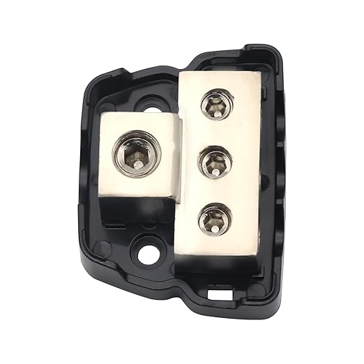 3 Way Amplifier Sub Speaker Audio Distribution Block 0 Gauge /4 Gauge in 4 GA / 8GA Wire Out Connecting Blocks 1PCS