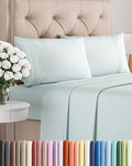 Full Size 4 Piece Sheet Set - Comfy Breathable & Cooling Bed Sheets Set - Hotel Luxury Bedding for Women, Men, Kids, Teens, Boys & Girls - Deep Pockets, Ultra-Soft, Wrinkle Free - Oeko-Tex - Ice Blue