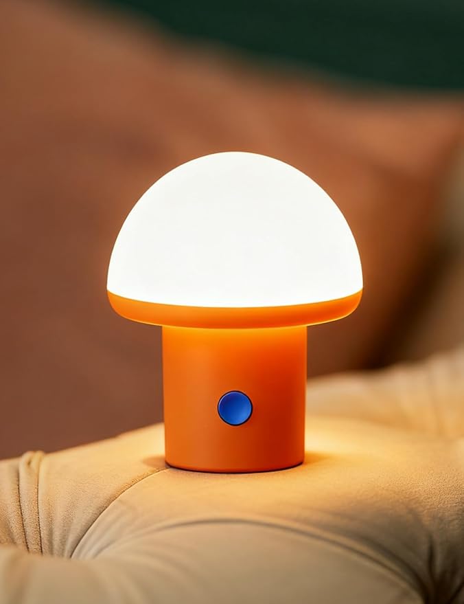 Sgohevn LED Night Light for Bedroom - Cute Mushroom Mini Desk Lamp with 3 Brightness Levels, USB Rechargeable & Portable Bedside Lamp for Kids and Nursery Christmas Gifts for Birthday