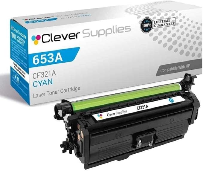 CS Replacement Toner Cartridge Compatible with HP 653A CF321A Cyan M680dn M680f Color Enterprise MFP M680z Pro 600 Color MFP M675