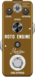 Rowin ROTO ENGINE Rotary Speaker Simulator Effect Pedal Mini Digital Guitar Effects Pedal Phaser/Vibe/Chorus 3 models with Storage of Timbre Sound Pedal True Bypass Full Metal Shell LEF-3801