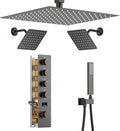 KATAIS Oil Rubbed Bronze Digital Display Shower System with 12 inch Ceiling Mounted Shower Head and Wall Mounted Two Shower Head(8 inch), with Handheld Shower