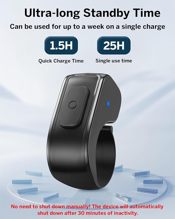 DATAFY [Case-Friendly] Remote Control Page Turner Ring for Kindle Paperwhite Oasis Scribe Kobo eReaders, Camera Camcorder Remote Controls, Page Turner Clicker for iPhone ipad Tablets with Storage Bag