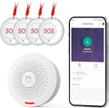 Hapippofa Caregiver Call Button Wireless Call Button for Elderly at Home,WiFi Panic Button,Life Alert Systems for Seniors No Monthly Fee (whiter4)