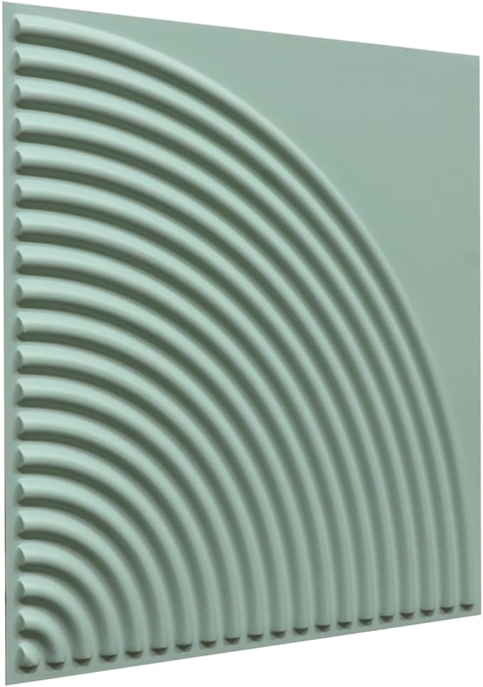 From Plain To Beautiful In Hours 9002 Arc Swell PVC 12 in x 12 in Peel and Stick Wall Panels (Covers / 10 sq.ft), Edge Water, 10 Piece