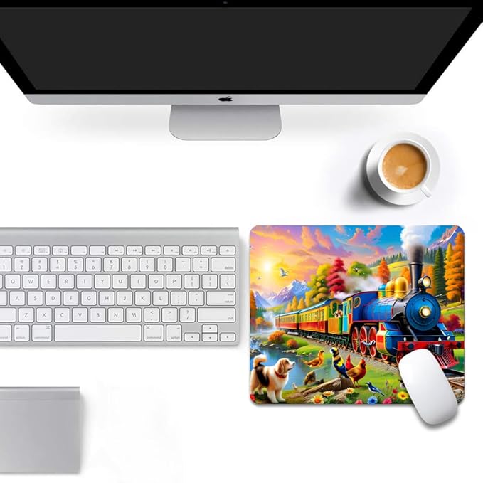 Train Square Mouse pad, Texture, Waterproof, Anti Slip Rubber Base, Computer Mouse pad, Laptop Mouse pad