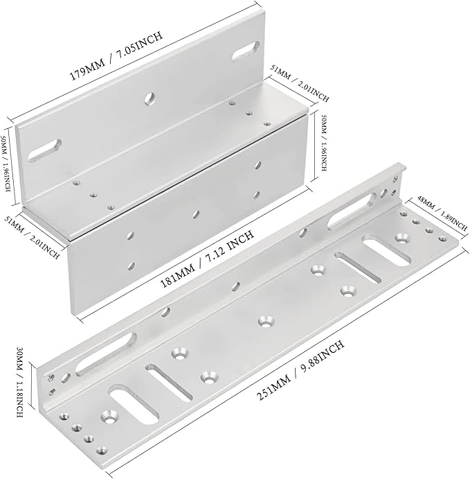 Z and L Bracket for 280KG 600LBS Holding Force Electromagnet Lock Single Door Access Control Electric Magnetic Door Lock