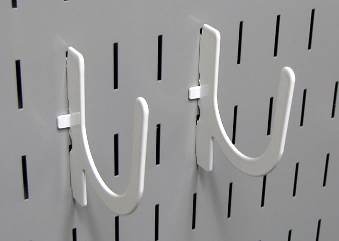 Wall Control Pegboard Accessory - U-Shaped Slotted Metal Hook - White (Pack of 2)