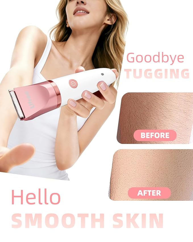 Ufree Electric Shaver Razors for Women Pubic Hair, Bikini Trimmer for Face and Body Hair, Wet & Dry Use Groomer, Hair Trimmer, Birthday Gifts for Women, Gold