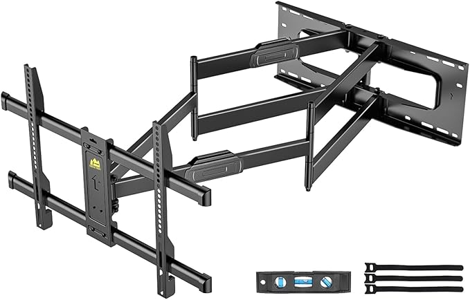 FORGING MOUNT Heavy Duty Long Arm TV Wall Mount with 43" Dual Articulating Arms for Most 50-90 inch Screen, Full Motion TV Mount Swivel Tilt Bracket Holds 198lbs, Fit 16”,18”,24” Studs VESA 600x400MM