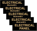 All Quality Basic Electrical Panel Sign - Fire Regulation Safety Compliance Sign - Black/Gold - Medium (5 Pack)