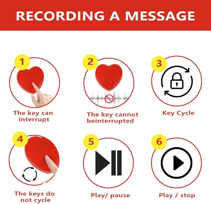 Voice Recorder for Stuffed Animal,JRGKJCP 5min Personal Voice Message Recordable Sound Recorder Chips Module for Christmas Plush Toy and Manual DIY Creative Sound Presents for Boyfriend(Red)