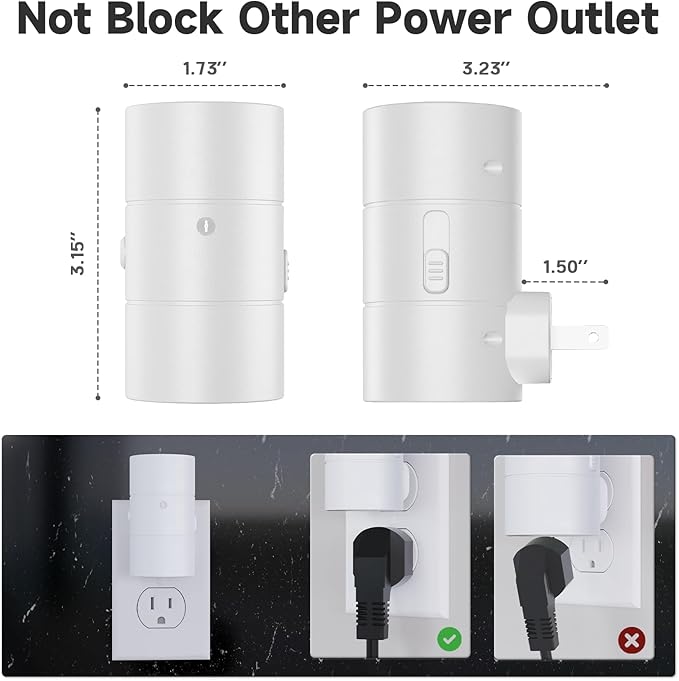 NIORSUN Night Lights Plug into Wall, Dimmable with 3 Color Modes & Auto On/Off Sensor, Ultra-Slim Nightlight for Hallway, Bathroom, Bedroom, Nursery, Kitchen (2 Pack, White)