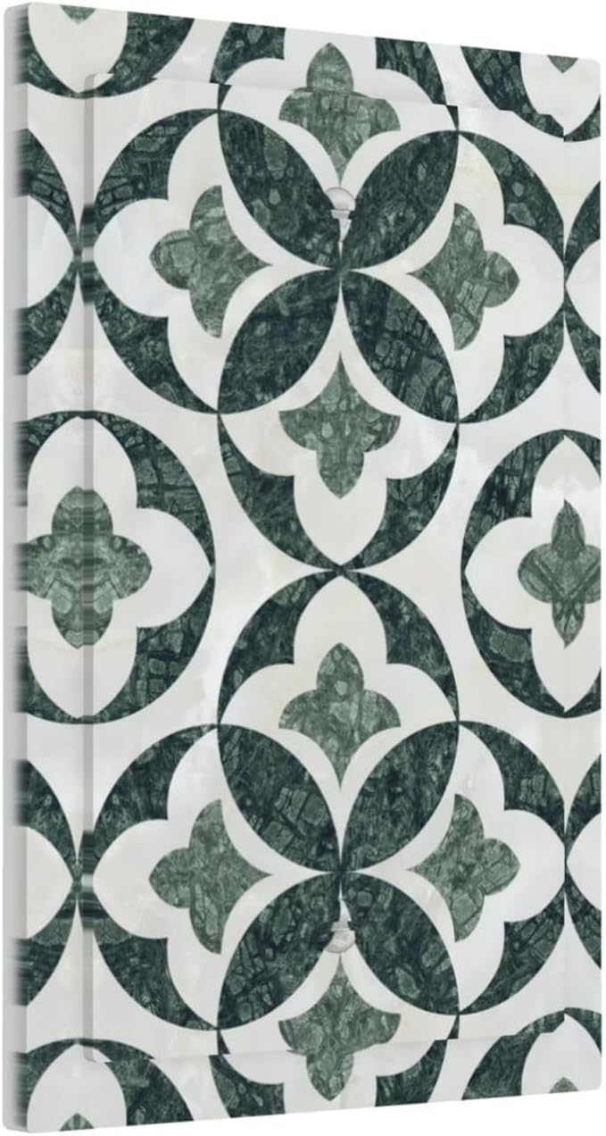 Bvtewkhz Green Luxury Modern Cubic Marble No Device Single Blank Decorative Light Switch Covers Electrical Faceplate Switch Plates for Bathroom Kitchen Home