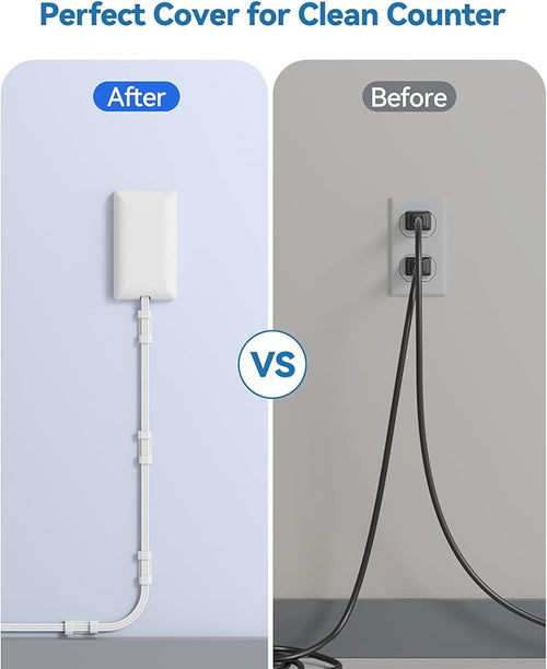 25FT Extension Cord with Outlet Cover & Multi USB, Ultra Thin Outlet Concealer with Cord & 12AC Outlet 6 USB (24W/4.8A), Charging Station for Multiple Devices, for Behind Wall Furniture Couch TV