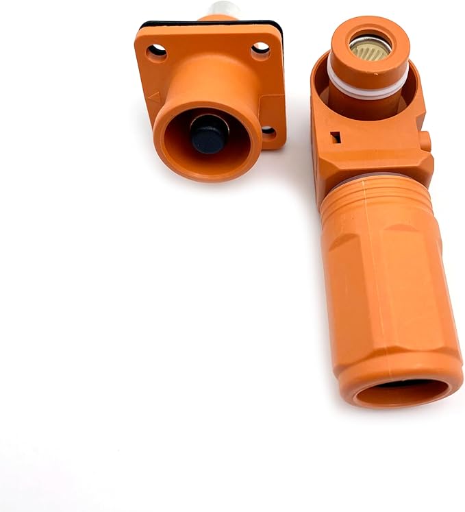 1 Set Battery Energy Storage Connector, 120A 25mm² High Current Connectors Quick Plug Terminal Orange Right Angle Plug and Socket IP67 Waterproof Power Adapter Crimping Wiring (120A, Orange)