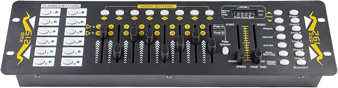 Dmx Controller 192 Channel Dmx Light Controller for Dj Lights, Dmx Controllers with XLR Cables Dmx 512 Controller, Dmx512 Lighting Controller Dmx Control Board for Stage Lights Dmx Console