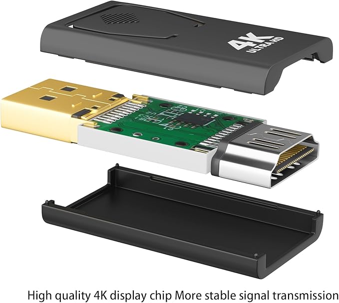 Mbiydeg DisplayPort to HDMI Adapter 4K 30Hz, 3-Pack Uni-Directional DP to HDMI Converter (Male to Female) Compatible with Laptop/PC/Monitor/TV, Stable Signal for Home Office Gaming & Streaming.