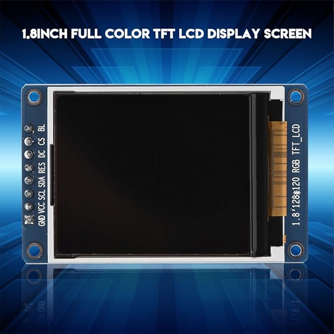 Bewinner 1.8inch LCD Display Module, TFT Screen Module 128 x 160 Resolution Onboard Driver ST7735 SPI Interface, Full-Color LCD Screen Display Controller Module