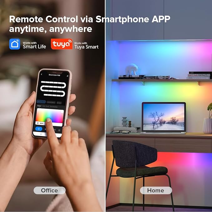 BTF-LIGHTING 2.4G WiFi DR03W RGB SPI Controller RC03RF RF Remote Tuya APP/Smart Life/Google Home/Alexa Control Support WS2812B WS2811 WS2813 WS2815 etc LED Strip STA Mode